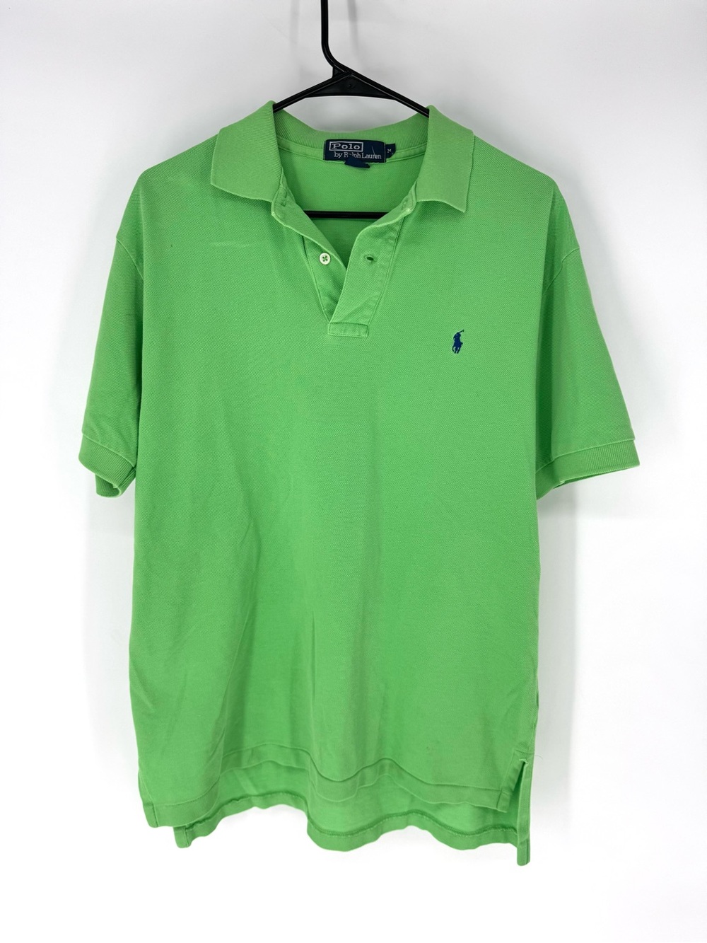 Ralph Lauren Men’s Lime Green Polo Shirt with Navy Logo
